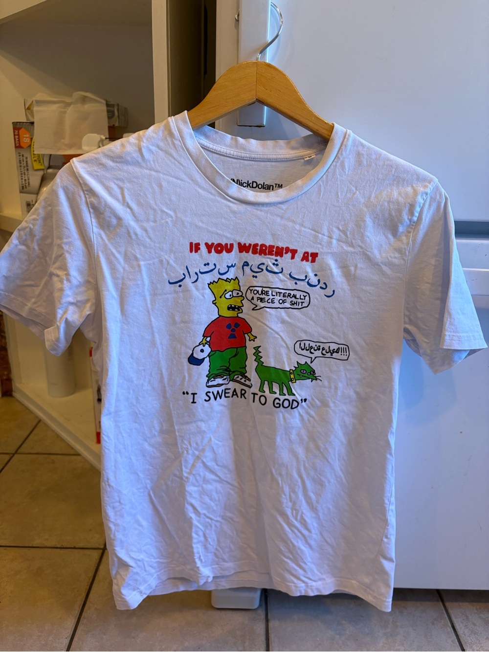 Nick Dolan, Bart Simpson size EU M or US small graphic tee